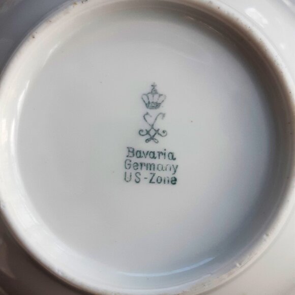 Dresden Flowers Bavaria Germany VTG 1940s Set of 6 Desert Bowls 5 1/8 Diameter - Picture 12 of 14